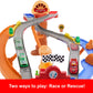 Mattel Disney and Pixar Cars Toy Playset, Lightning McQueen & Chicks Hicks & 2 Pitty Crew Vehicles, 2 Ways to Race, Race & Rescue Rescue Road Raceway