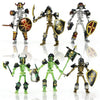 ChainnForces 6 Pack T13 Action Figures Set with 54 Accessories, Skeleton Action Figure Mini Dummy 13, DIY Multi-Colored Titan 13, Skeleton Toy