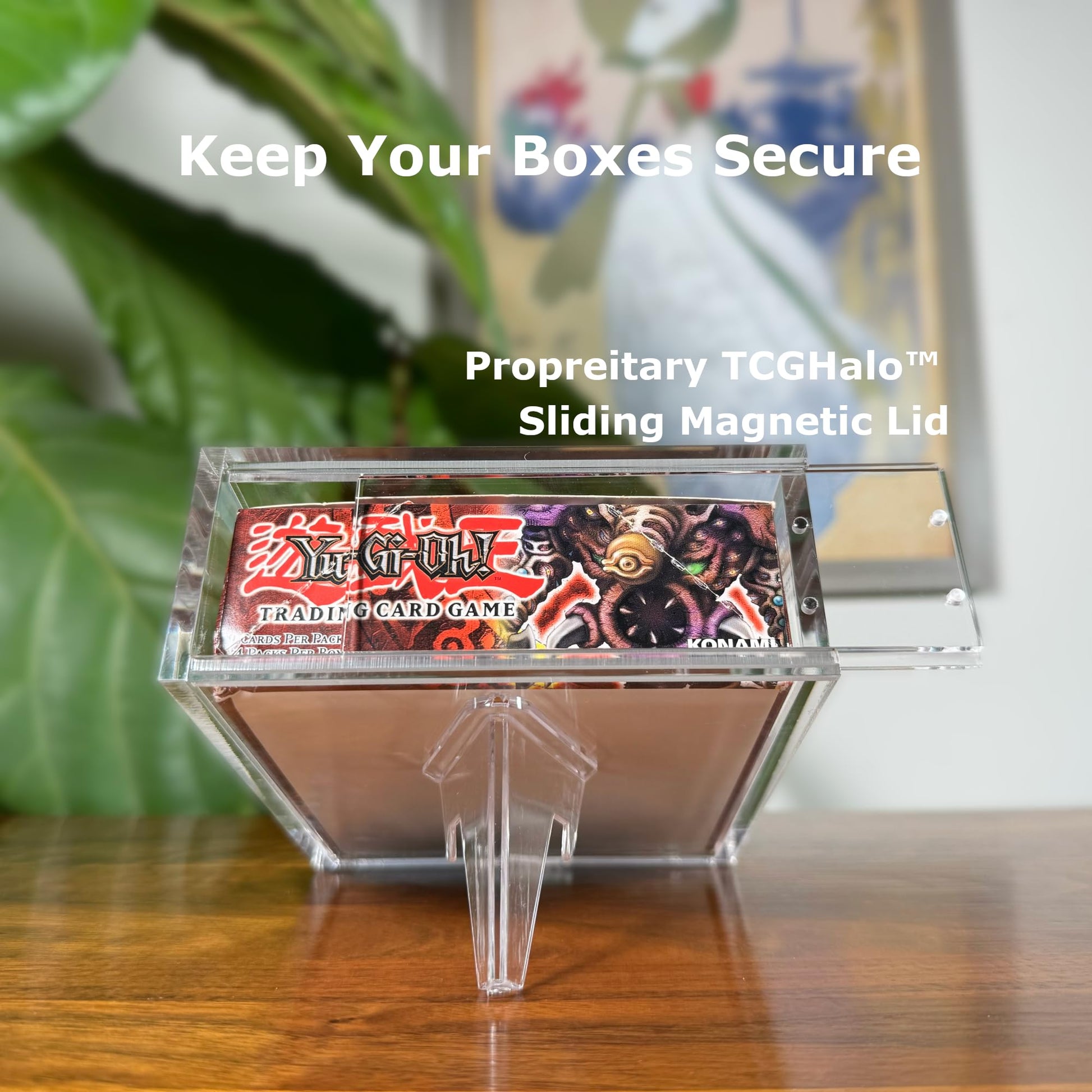 TCGHalo Acrylic Yugioh Booster Box Case (3 Pack) Acrylic Display Case for Yu-Gi-Oh Booster Box - Sliding Magnetic Lid 5MM Thick - Hard Yugioh Card