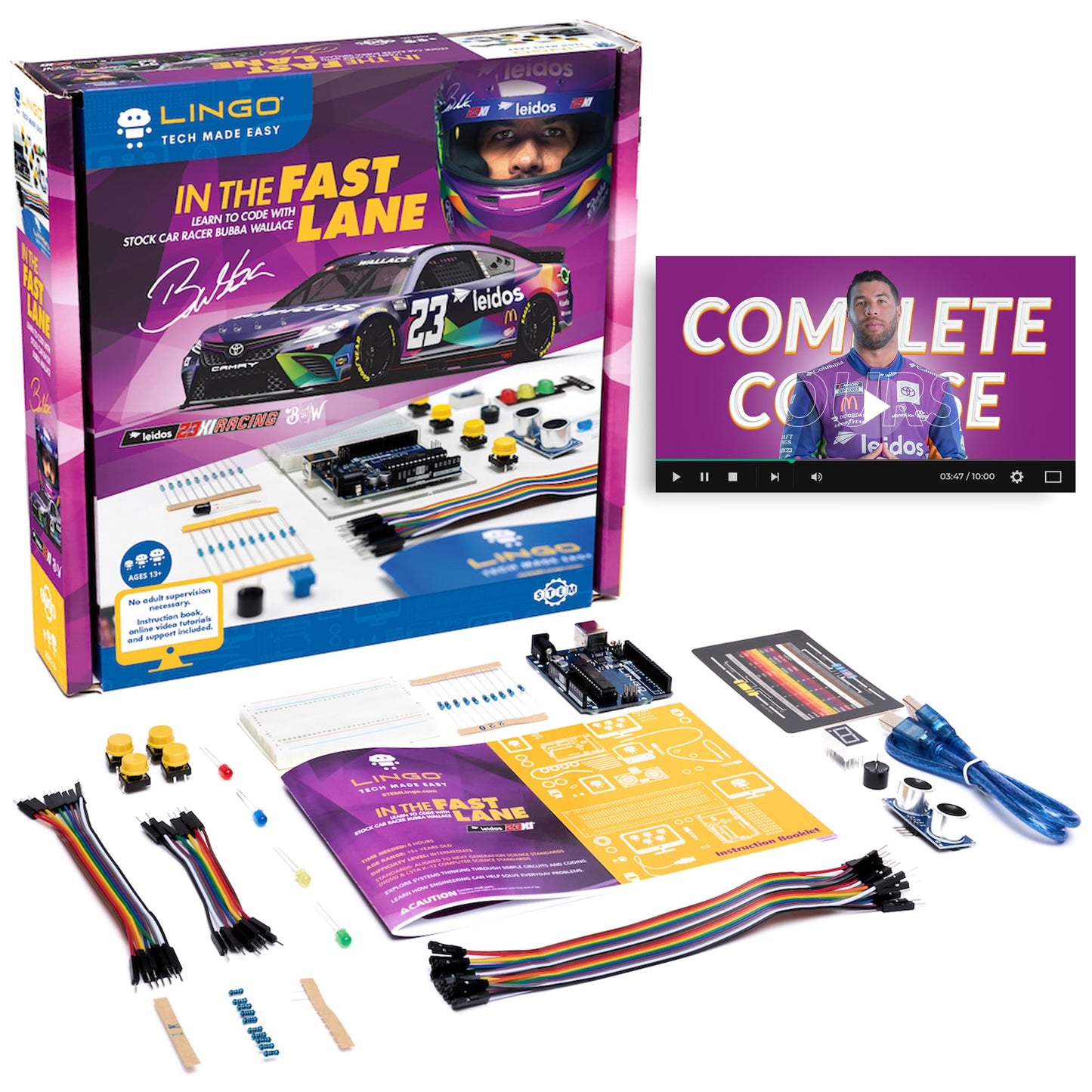 LINGO in The Fast Lane STEM Coding Kit - Build, Code & Learn the Technology of a Race Car - Learn Coding with Step-by-Step Guides - STEM Projects