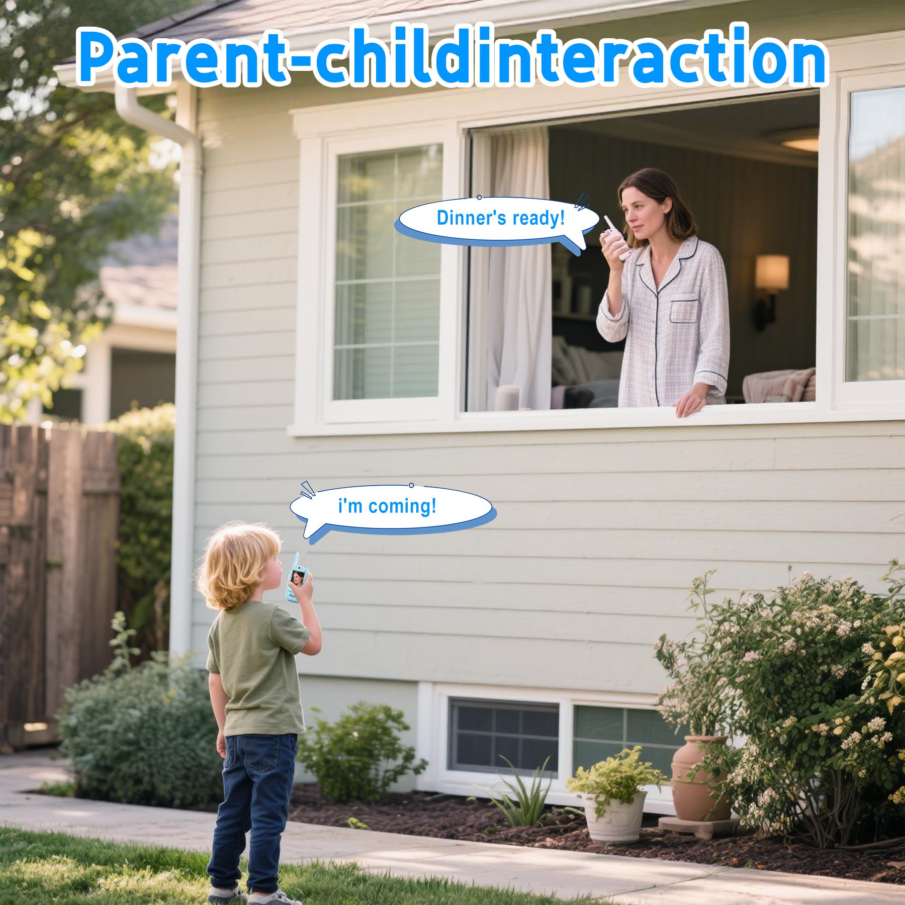 MaxTalker Video Walkie Talkie for Kids Rechargeable Video Intercom Kids Walkies Talkies,Walkie Talkie for Indoor Outdoor Games, Camping, Hiking for