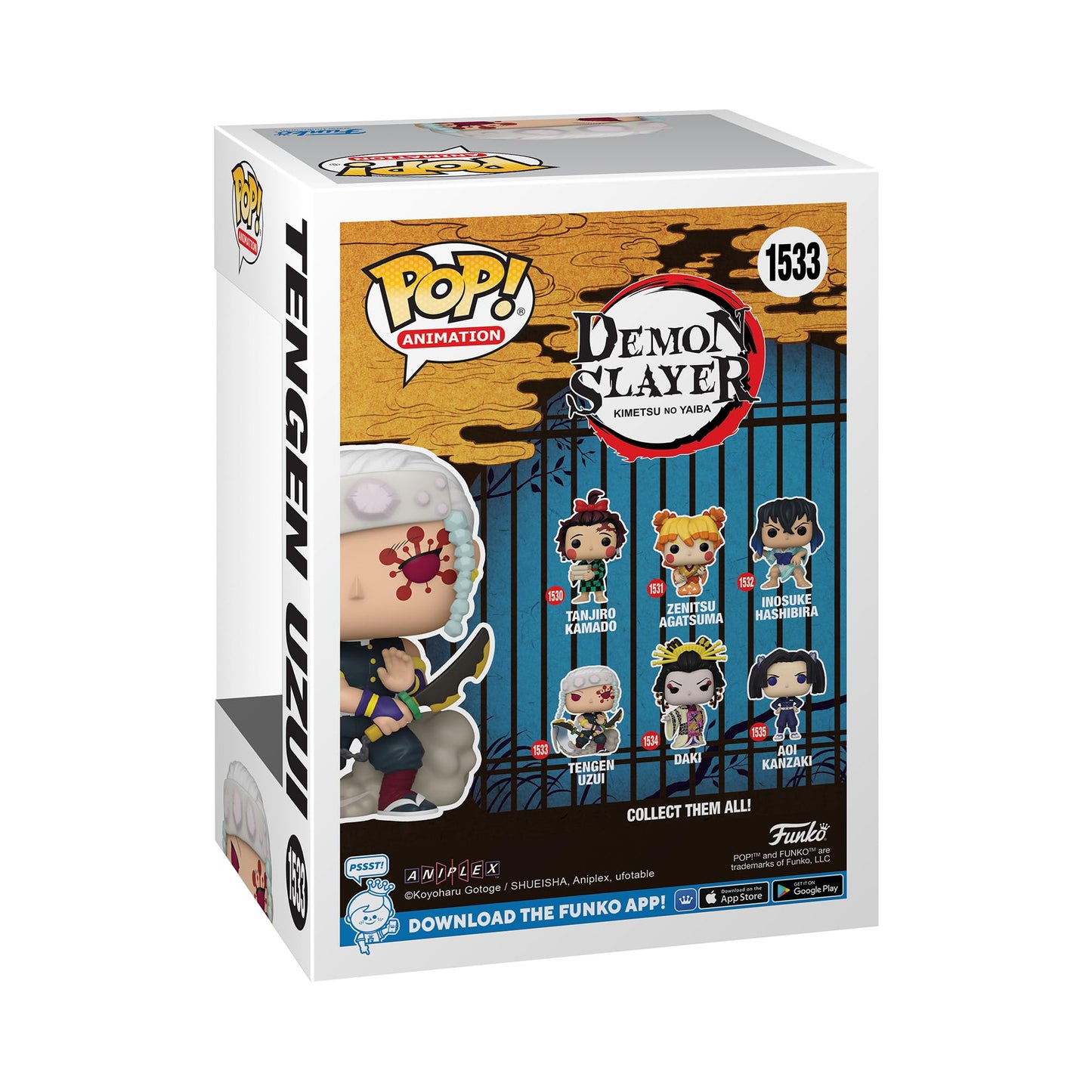 Funko POP! Animation: Demon Slayer - Tengen Uzui - 1/6 Odds for Rare Chase Variant - Metallic - Collectable Vinyl Figure - Gift Idea - Official