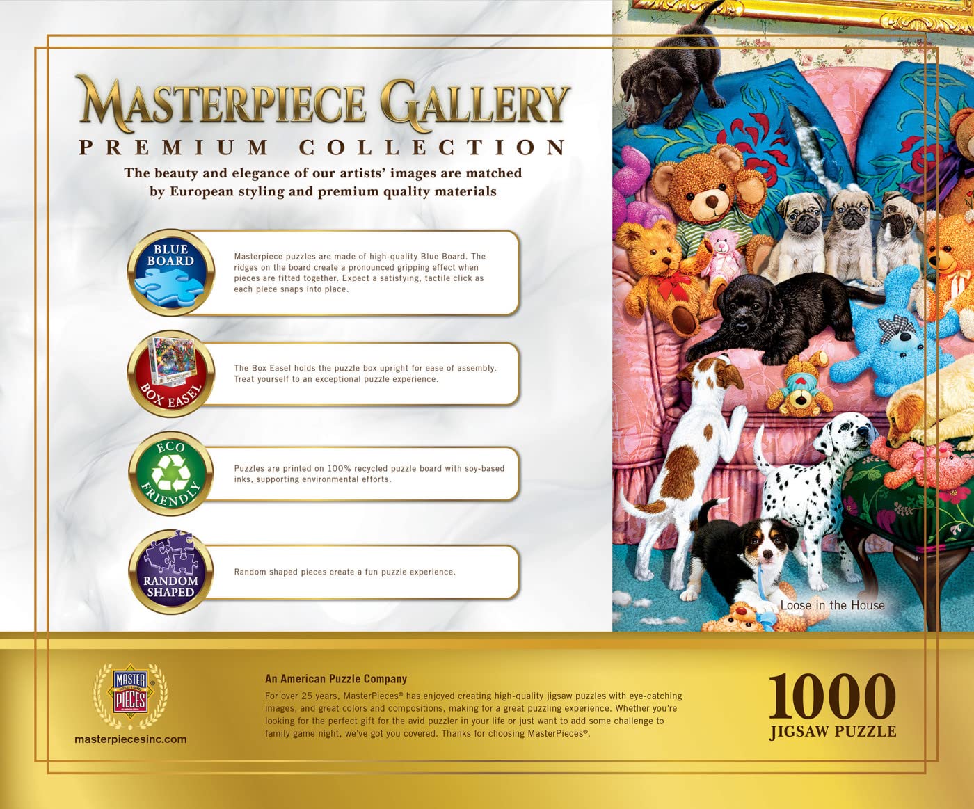MasterPieces 1000 Piece Jigsaw Puzzle for Adults, Family, or Youth - Loose in The House - 26.75"x19.25" - Cartoon Pattern, Team Colors, Made