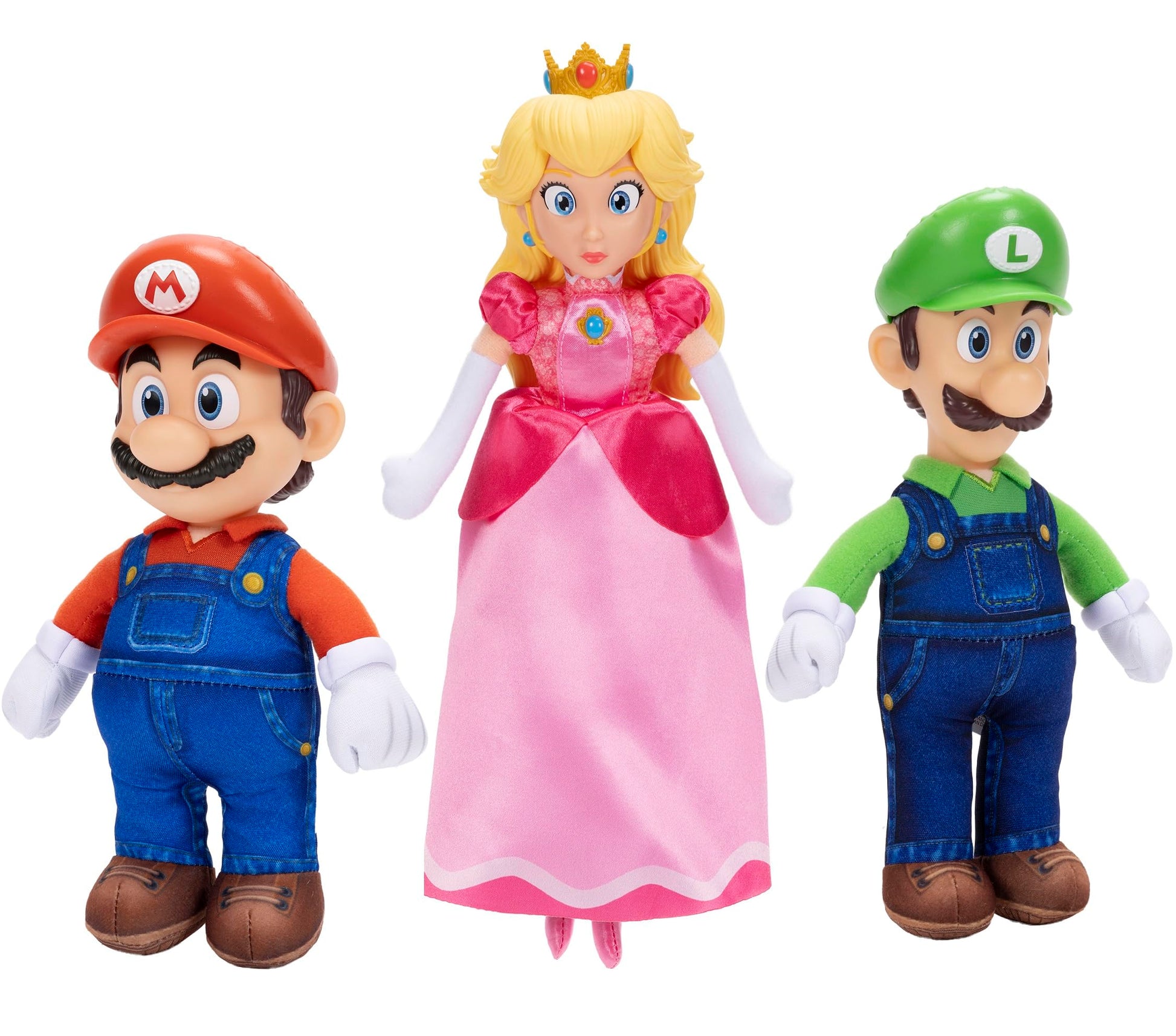 The Super Mario Galaxy Movie - 9" Plush 3-Pack Bundle Series 1 - Premium Detail Roto Head Plush, Includes Mario, Luigi, and Princess Peach Characters!