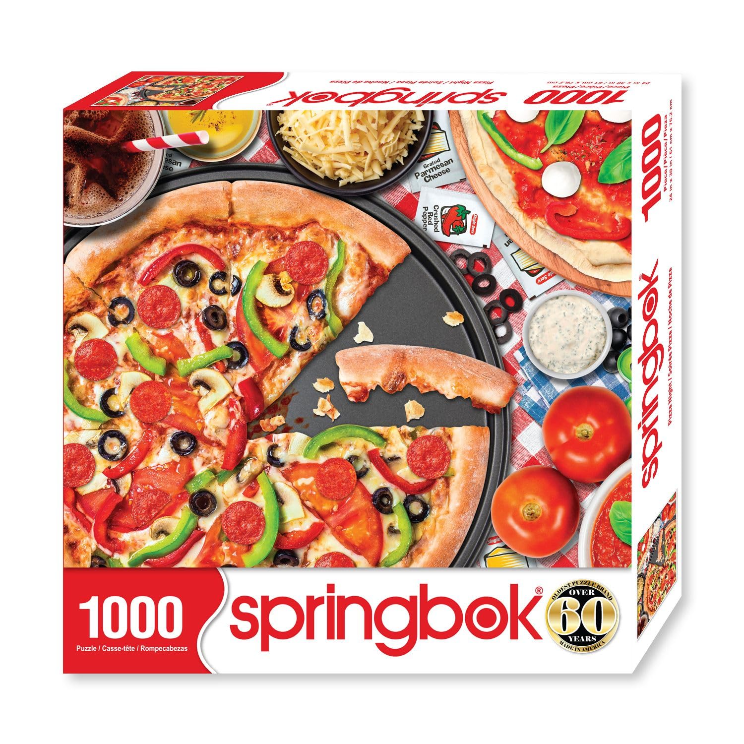 Springbok Pizza Night 1000 Piece Jigsaw Puzzle for Adults - Unique Cut Pieces - Made in USA