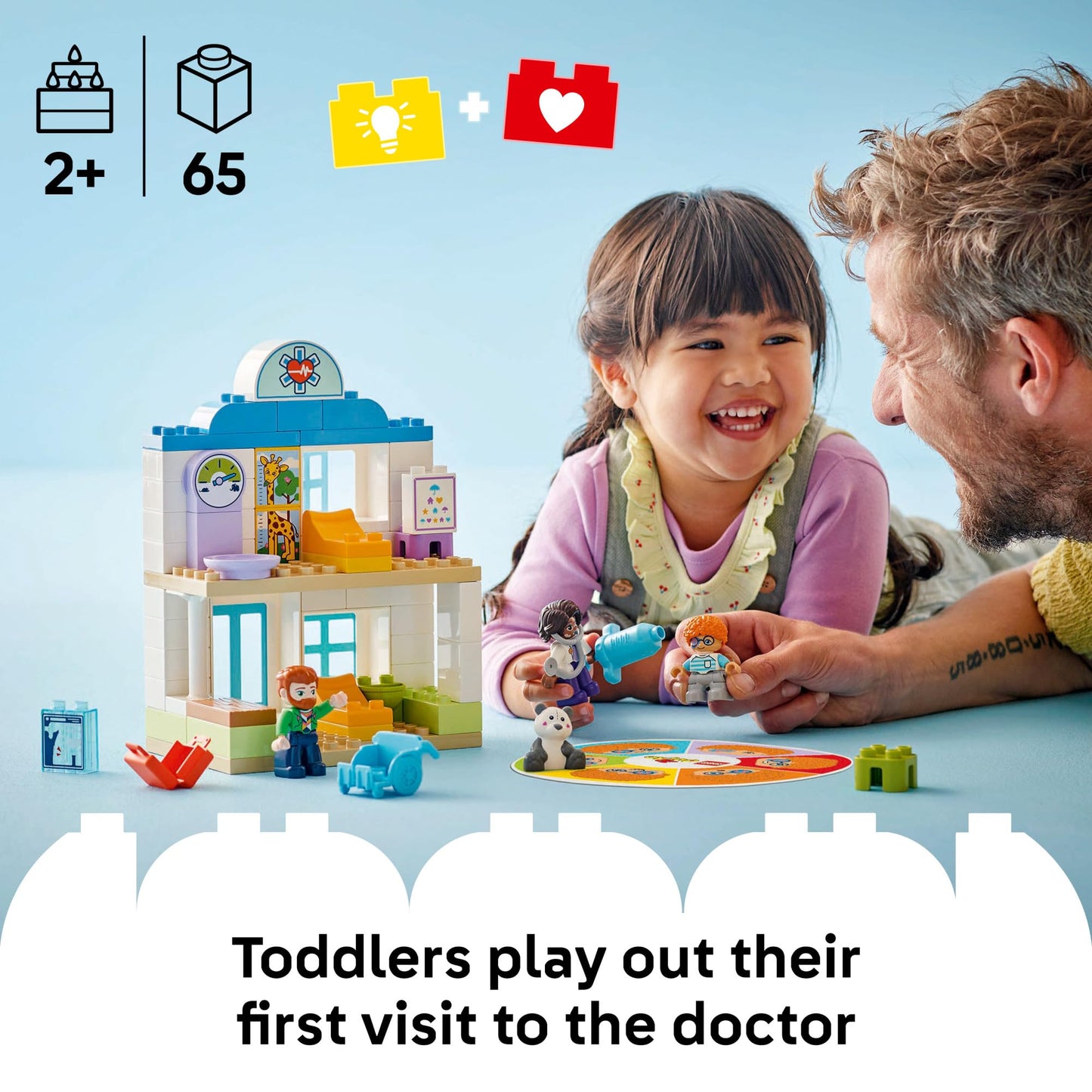 LEGO DUPLO Town First Time Visit with The Doctor Office Building Toy Playset - Preschool Learning and Educational Toy for Toddlers, Boys and Girls,