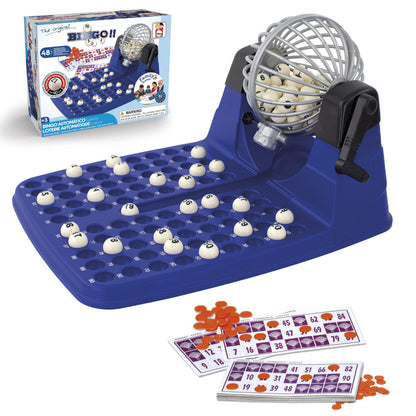 Chicos - Automatic Bingo Lottery | Includes 48 Cards, 90 Indelible Balls and Game Chips | A Game for the Whole Family | Dimensions: 9.2 × 12.2 × 0.6
