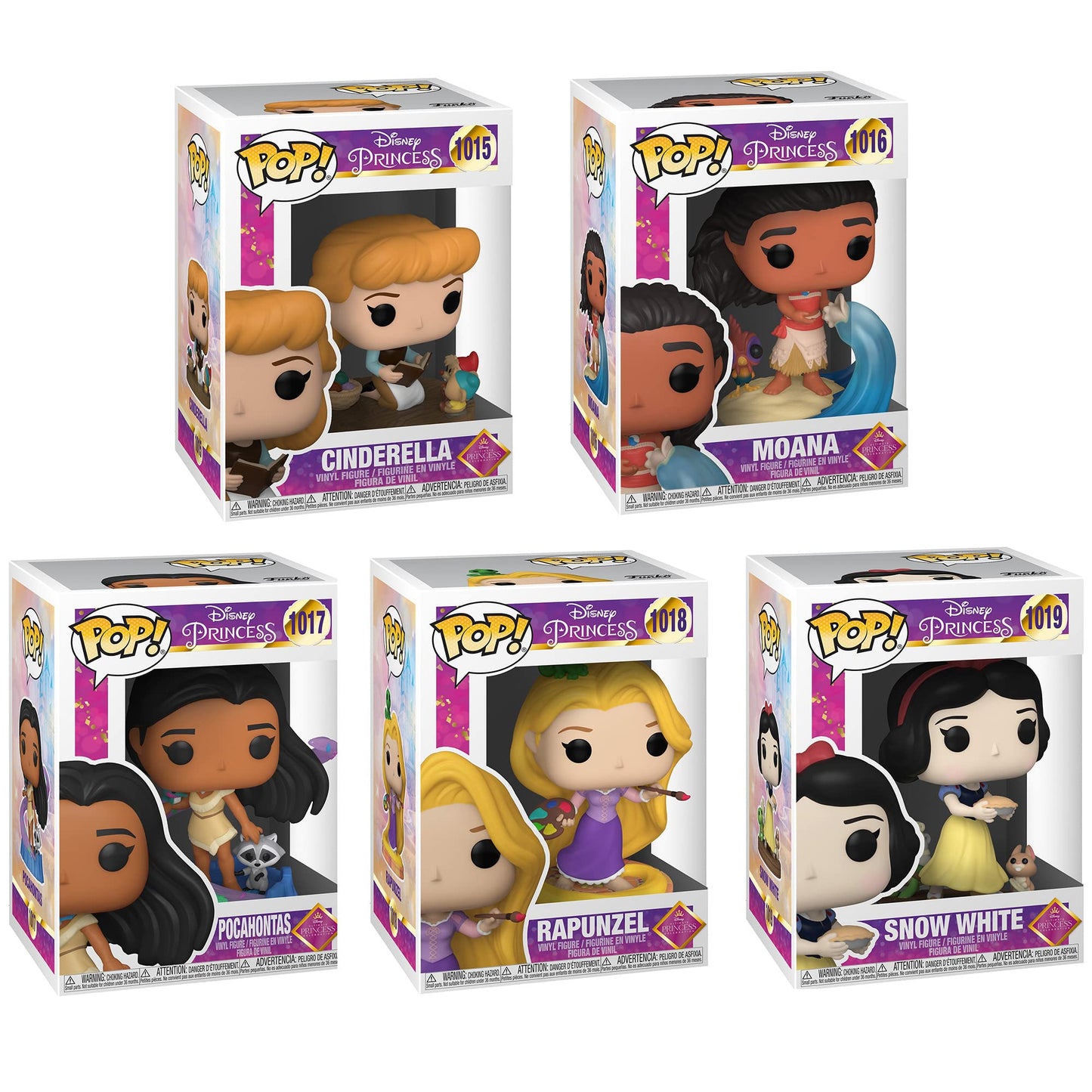 Funko Disney: POP! Ultimate Princess Collectors Set - Cinderella, Moana, Pochahontas, Rapunzel, Snow White