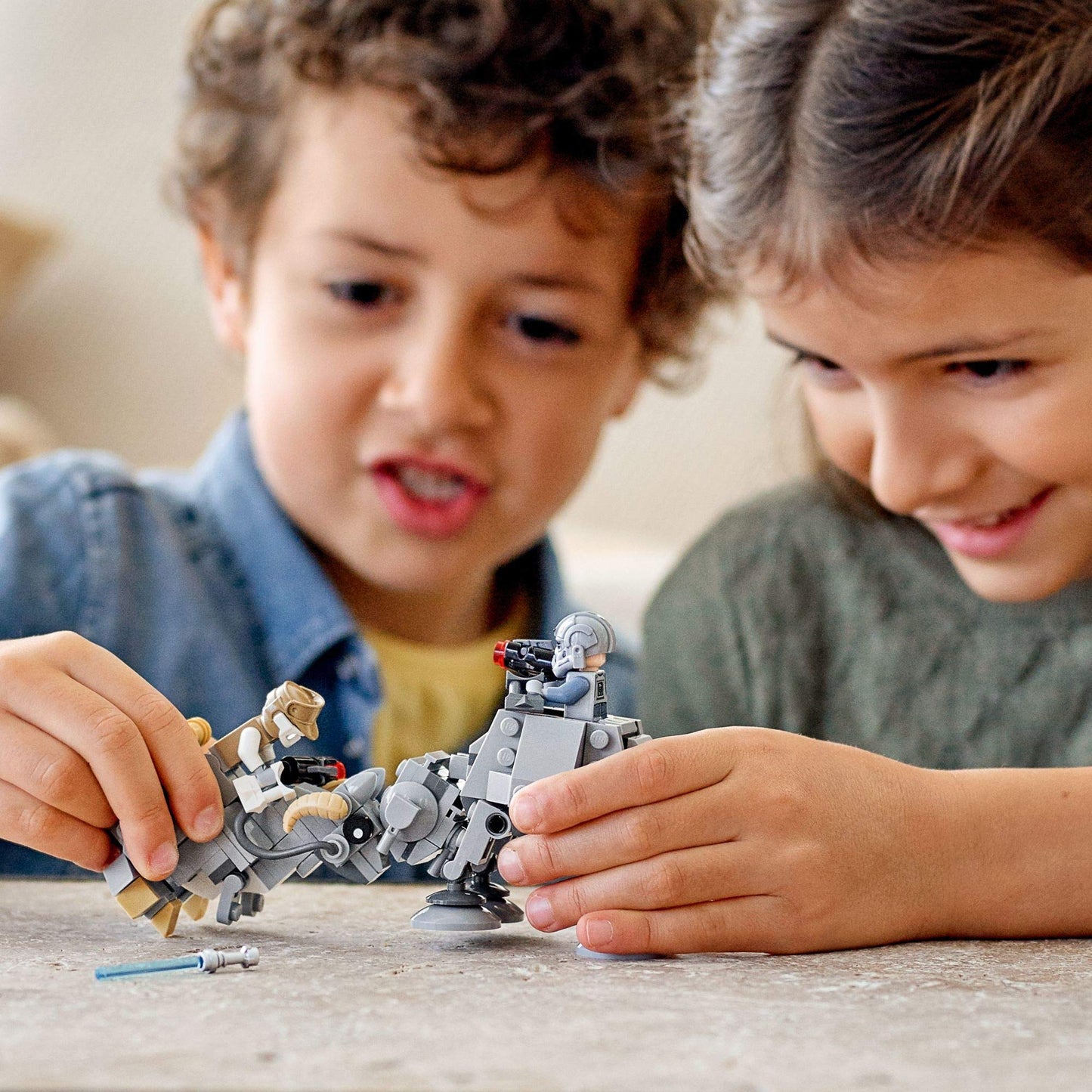 LEGO Star Wars at-at vs. Tauntaun Microfighters 75298 Building Kit; Awesome Buildable Toy Playset for Kids Featuring Luke Skywalker and at-at Driver
