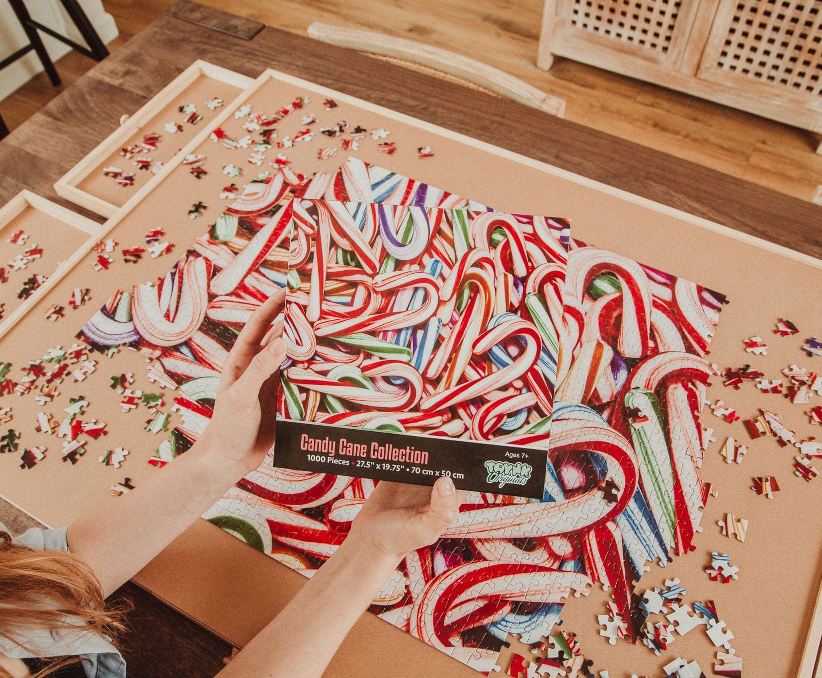 Candy Cane Collage 1000-Piece Jigsaw Puzzle for Adults | Brain Teaser, Educational Developmental Toys & Games, Building Kit Activities to Encourage
