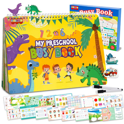 NASHRIO Montessori 24 Themes Busy Book for Toddlers 3-5, Engaging Preschool Learning Activities for Home School Travel - Educational Toy for 3-6 Year