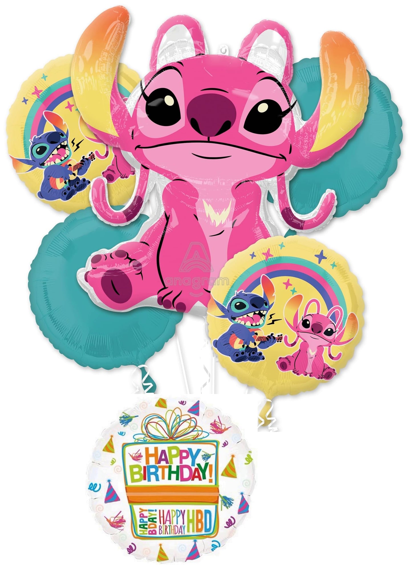 Angel and Stitch's Birthday Party Supplies 6 pc Balloons Decorations