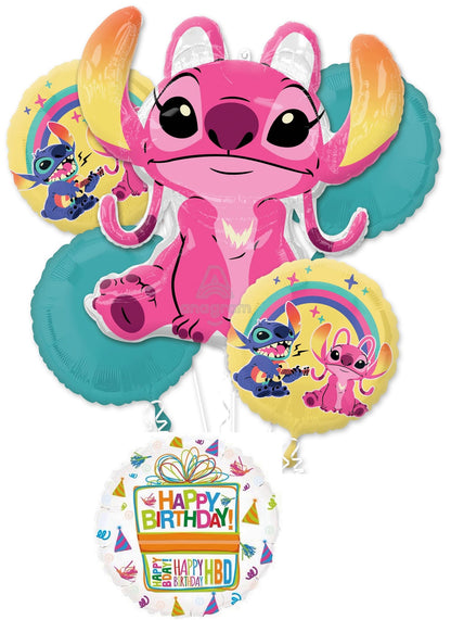 Angel and Stitch's Birthday Party Supplies 6 pc Balloons Decorations