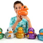 JA-RU Giant Glitter Rubber Ducks (2 Ducks Assorted) 7" Large Rubber Duck. Kid Bath Toys. Stress Relief Fidget. Beach & Pool Toy. Baby Shower