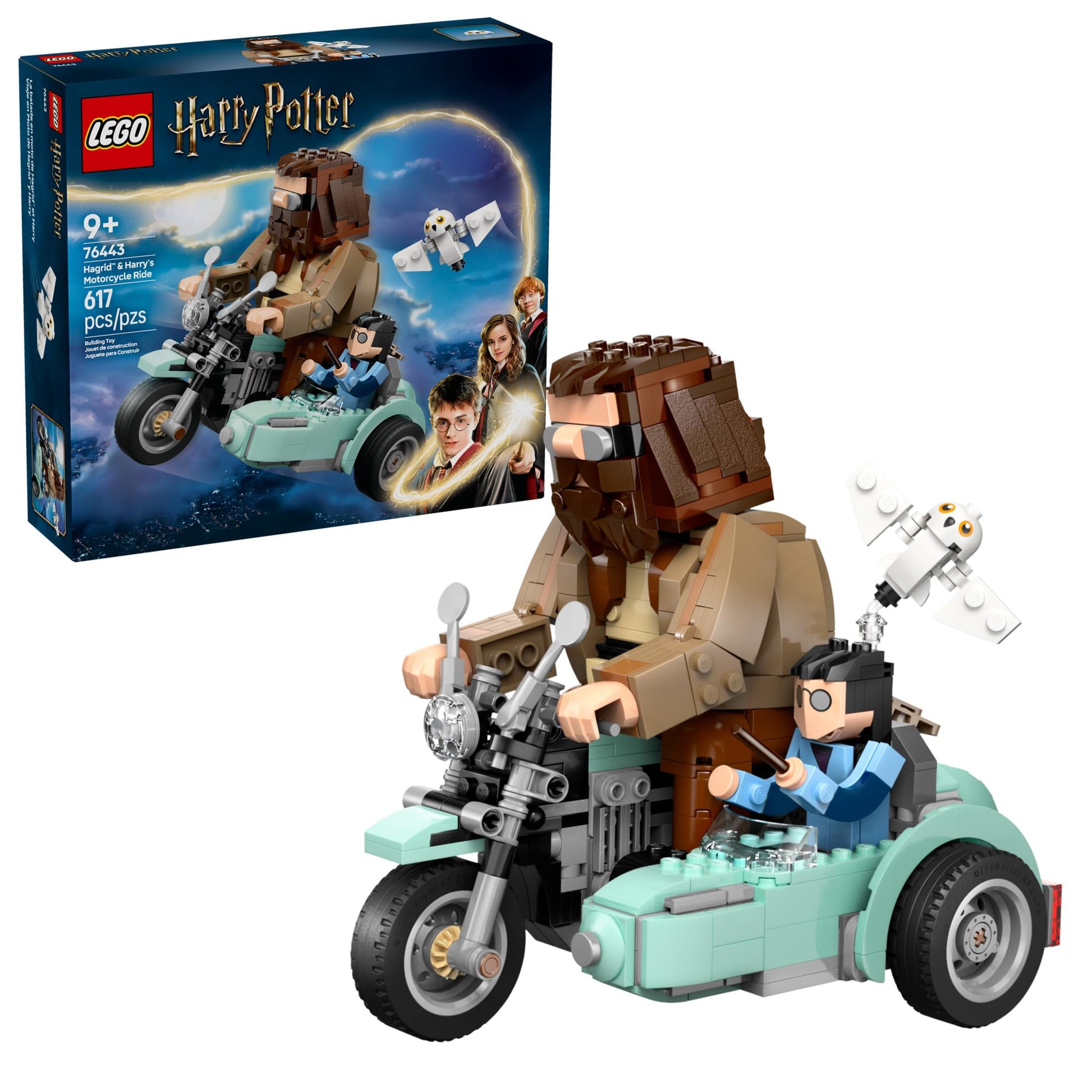 LEGO Harry Potter Hagrid & Harry's Motorcycle Ride Building Toy - Kids Motorcycle Toy for Boys and Girls, Harry Potter Fans, Ages 9+ - Gift Idea