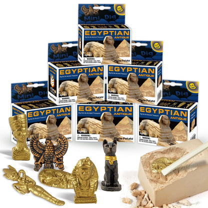 Egyptian Mummy Dig Kit - Ancient Egypt Excavation Set for Kids, STEM Science Educational Toys, 6 Collectible Styles, Archaeology Gifts for Boys Age
