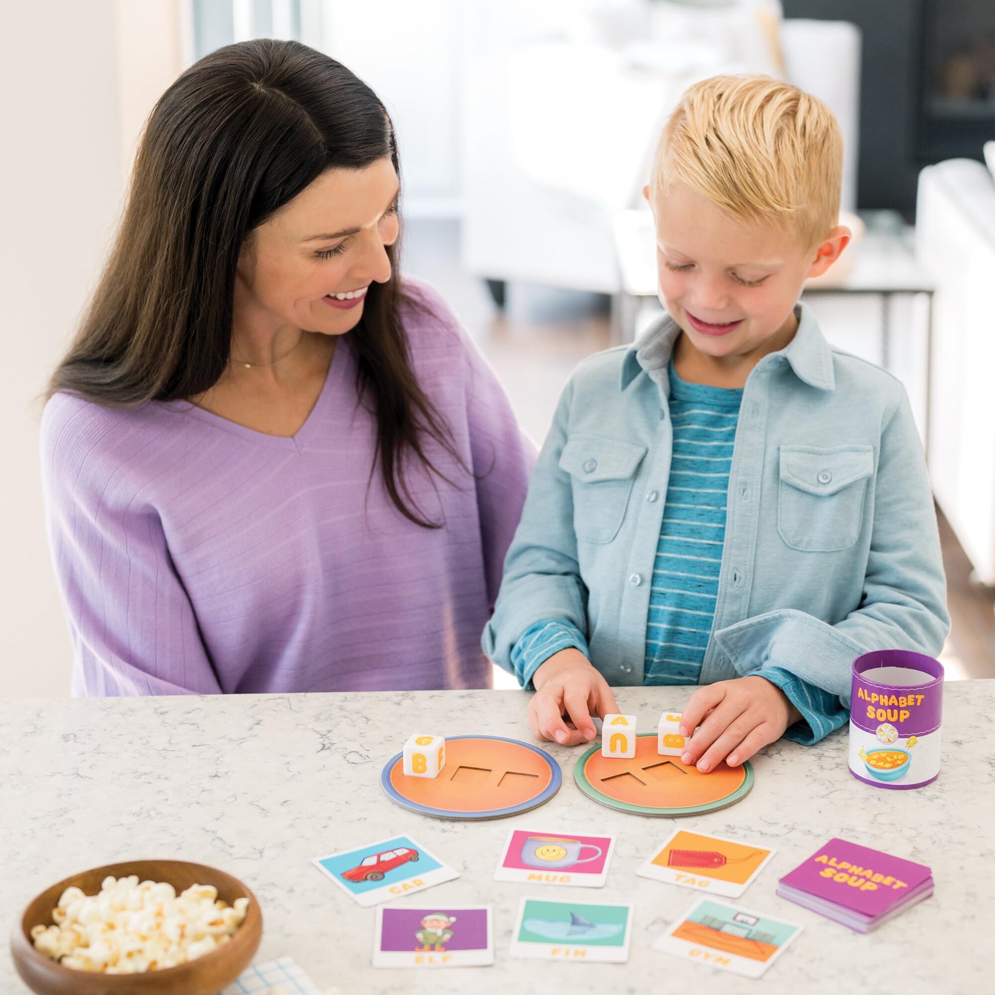 Peaceable Kingdom Alphabet Soup Spelling Game - Educational Boardgame for Kids Aged 3 and Up - Preschool Learning Activities - Kindergarten Learning