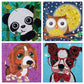 VDKVDK Diamond Art Painting Kits for Kids, 4Pcs Animal 5D Diamond Gem Art by Number Dotz Kits Art and Craft for Children Ages 6-8-10-12 Girls Boys