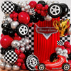 ALL-IN-1 Race Car Balloon Arch Kit with BONUS Trophy & RaceCar - Cars Balloon Garland Kit for Race Car Theme Birthday Party Supplies & Hot Wheels