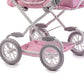 JC Toys | Berenguer Boutique | Deluxe Foldable Baby Doll Stroller with Canopy | Removable Carry Basket | Pink | Ages 3+