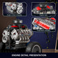 Mould King Mini V8 Engine Kits That Runs, Build Your Own Visible Car Motor, Physical Science Experiment Models for Teens, Best STEM Toy Gifts for 14+
