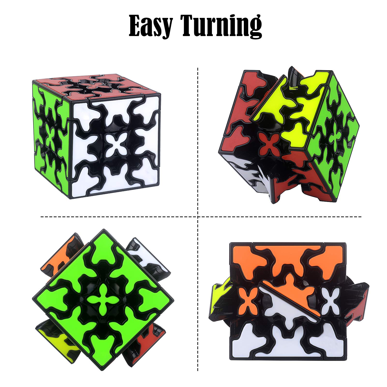 LOVK Magic Cube,Gear Cube,Speed Cube with 360-degree Rotating Three-Dimensional Gear Structure,Suitable for Brain Development Puzzle Games