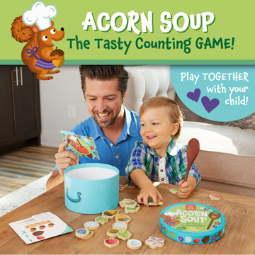 Peaceable Kingdom Acorn Soup - Game for You and Your 2 + Year Old - Fun Toddler Games Ages 2-4 That Teach Numbers and Counting Skills