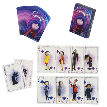 JUST FUNKY Coraline Movie Portal 52-Card Deck Playing Cards Character Artwork Single Standard for Solitaire Card Games
