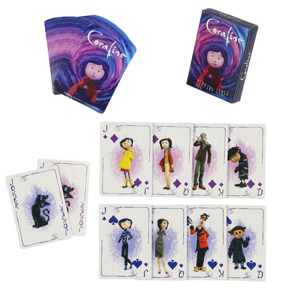JUST FUNKY Coraline Movie Portal 52-Card Deck Playing Cards Character Artwork Single Standard for Solitaire Card Games