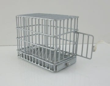 Dollhouse Miniature 1:12 Scale Small Galvanized DOG Cage Eiwf307