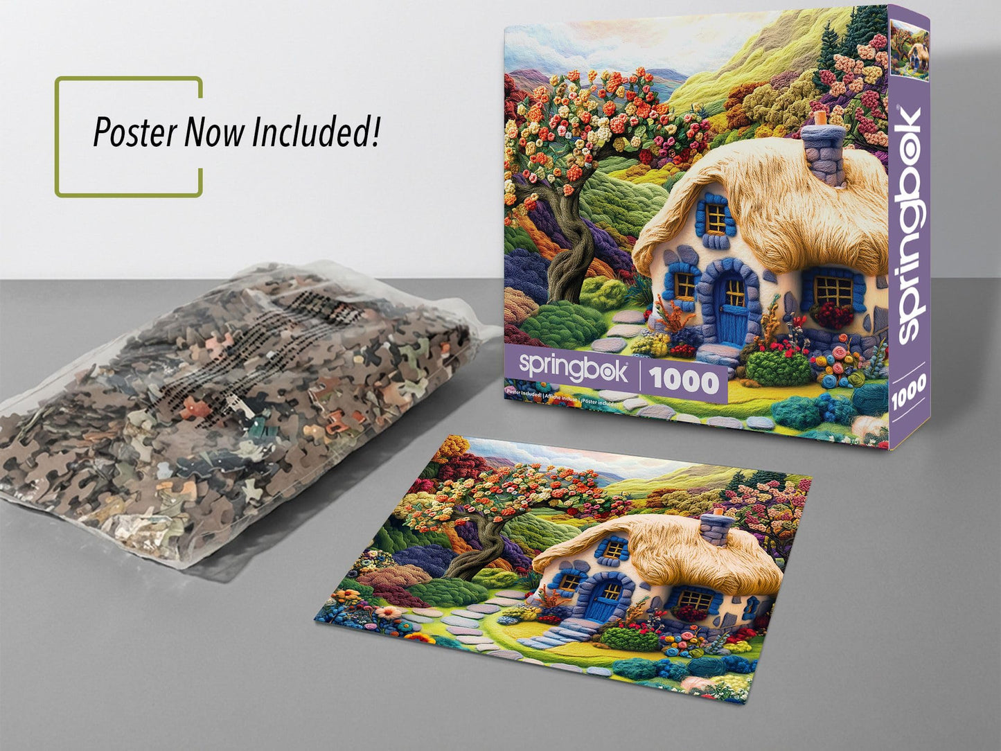 Springbok Enchanted Cottage Garden 1000 Piece Jigsaw Puzzle for Adults & Family - Poster Now Included - Floral Garden Art, Cozy Cottage Scene - Unique
