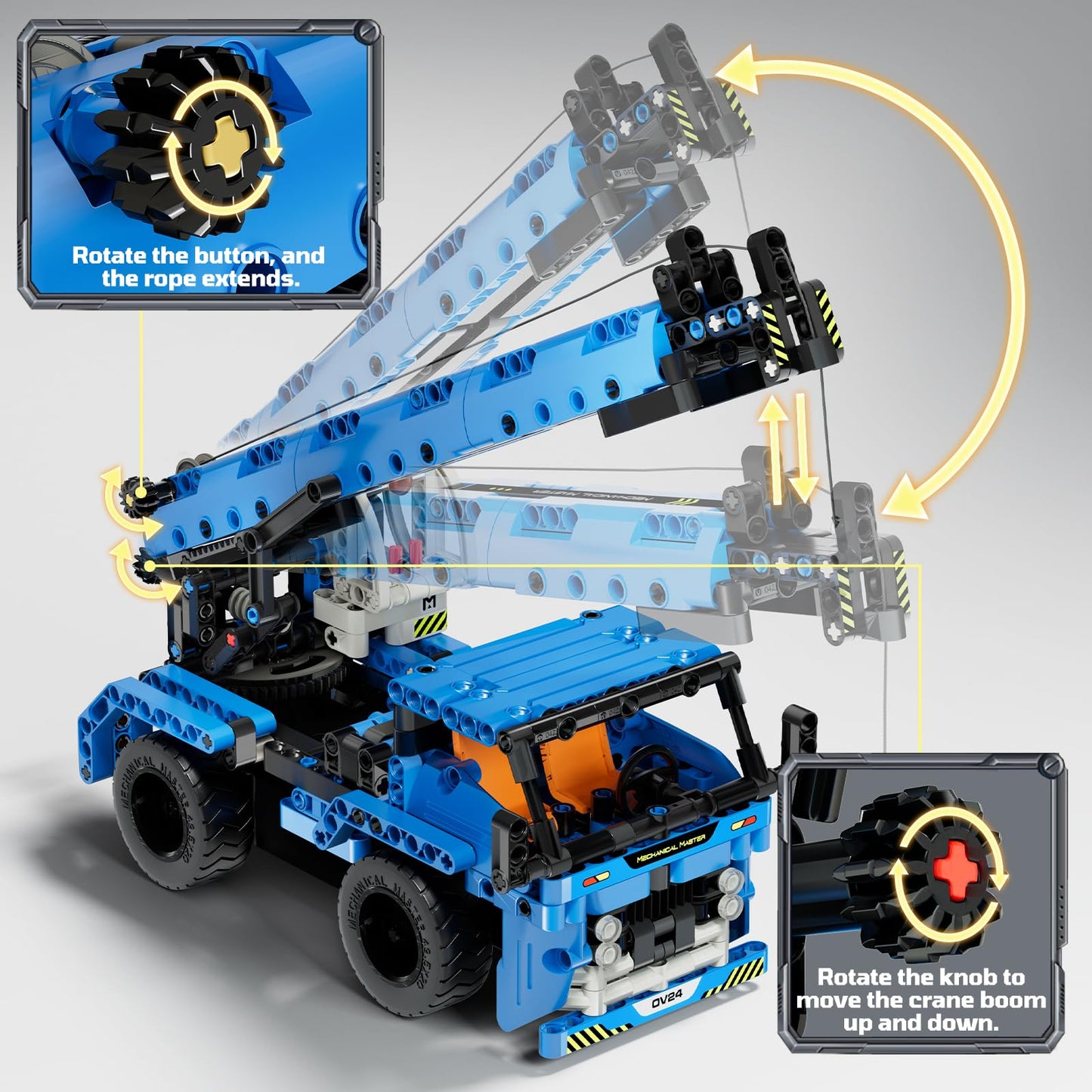 DOLIVE STEM RC Truck Building Toys, 2-in-1 Technic Vehicle Building Kits for Boys Age 8-12, Construction Erector Set Crane Truck Build Model for Boys