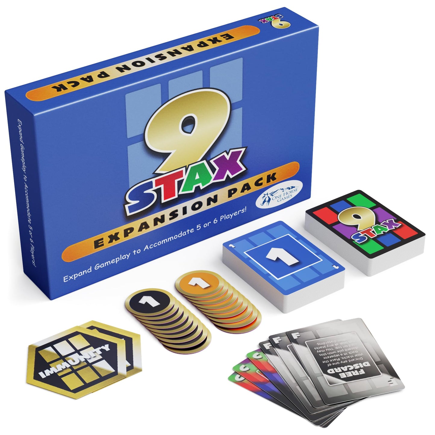 9Stax Card Game Expansion Pack - Family-Friendly Card Game - Fun for Kids, Teens & Adults - Expands Game Play to 6 Players - for Game Night, Family