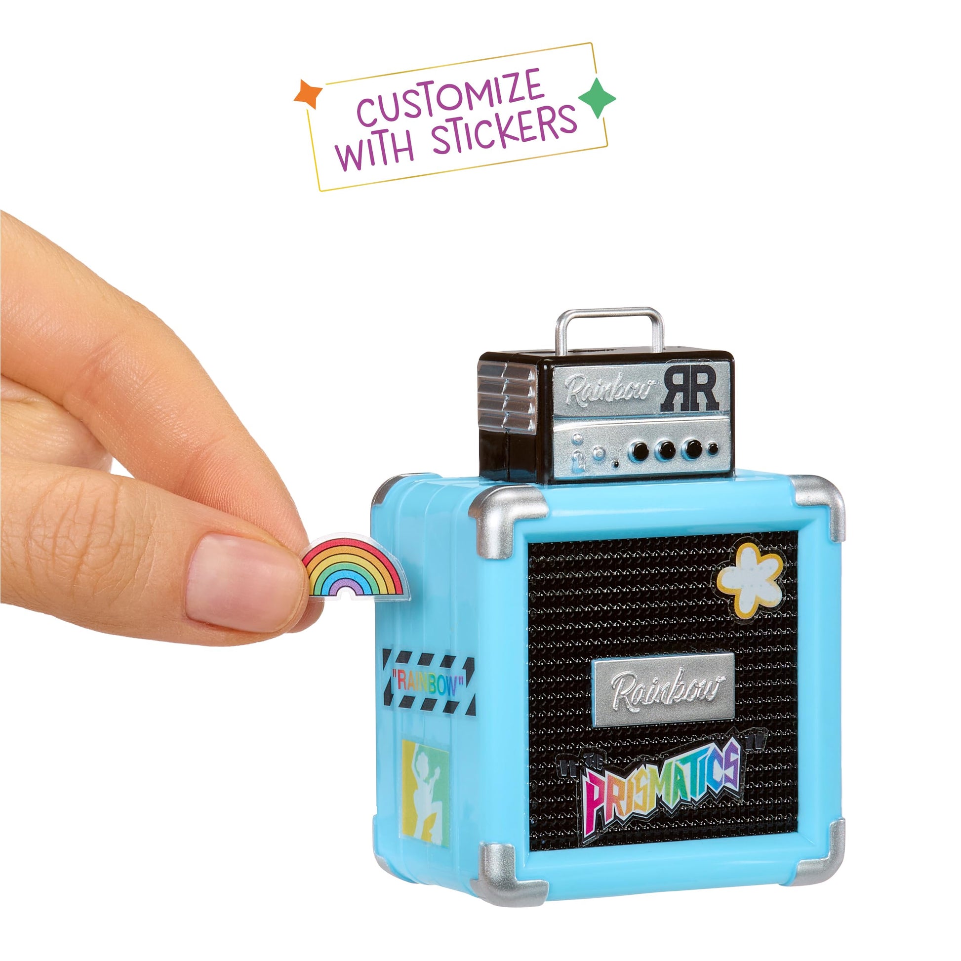 Rainbow High Jr High Rock Band - Skyler, Blue 9” Fashion Doll with Microphone Plus Stand and Amp, Customize with Stickers, Posable, Great Toy Gift for