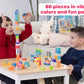 Jasey's Toy Chest Build & Imagine Wooden Blocks | 80-Piece Educational Building Set with Animal & Shape Blocks | Toddlers Ages 12+ Months