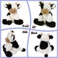 Hopearl Adorable Cow Plush Toy Floppy Dairy Cattle Soft Kawaii Cow Stuffed Animal Cute Birthday Holiday Gift for Boys Girls Kids Toddlers, 9''