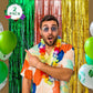 LOLStar Hawaiian Luau Foil Fringe Curtains, Tropical Party Backdrop, 2 Pack