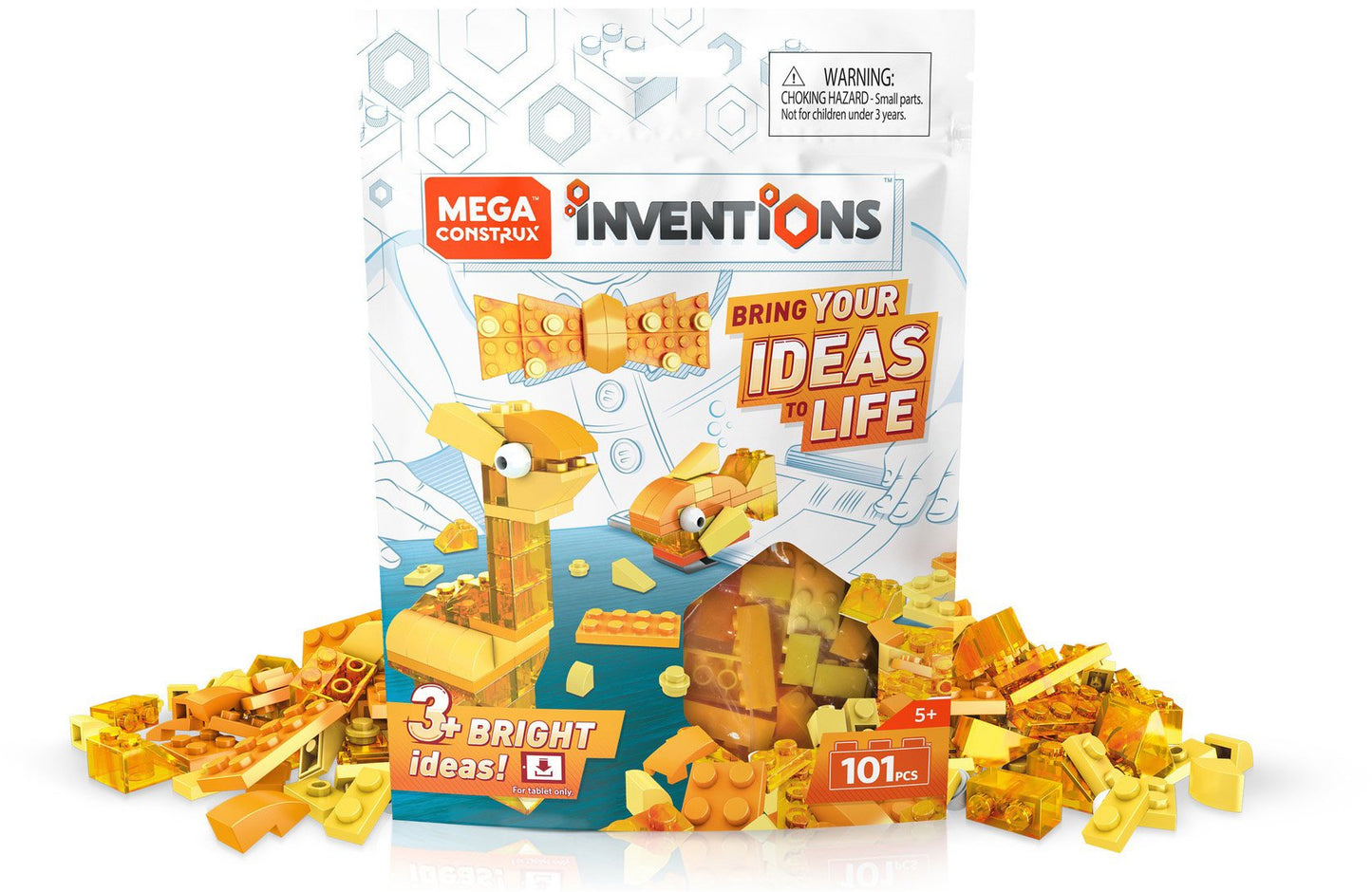 Mega Construx FWP22 Inventions Yellow Brick Building Set