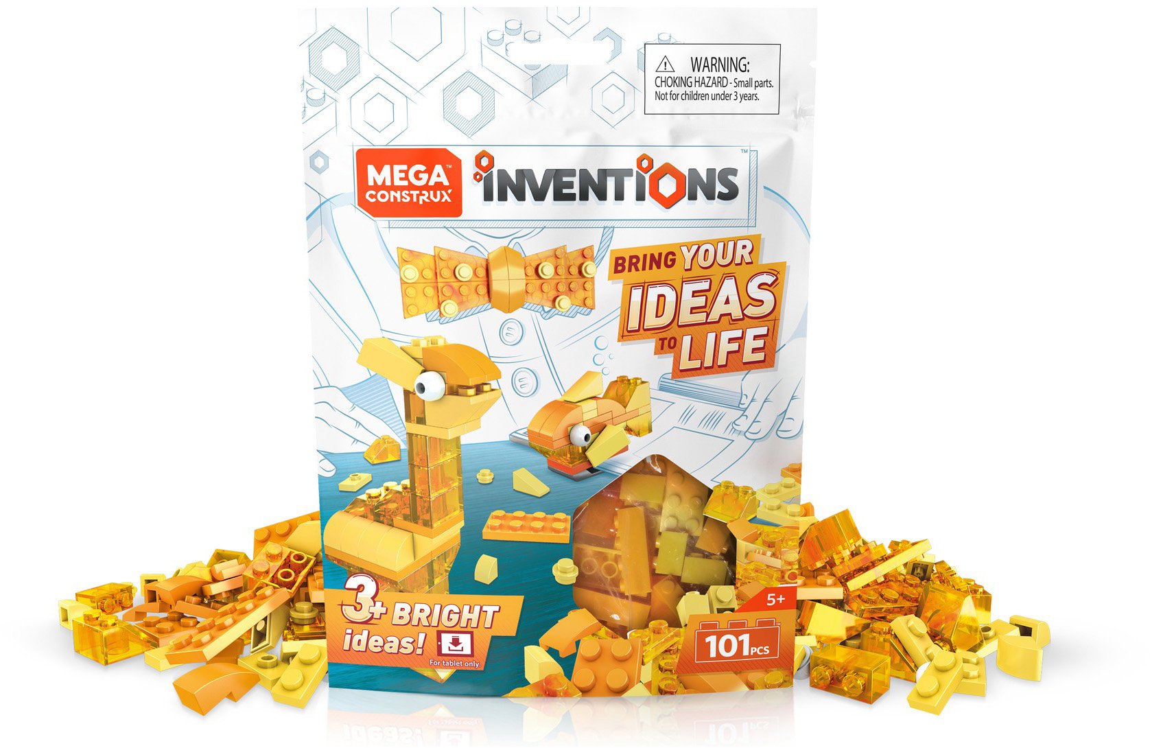 Mega Construx FWP22 Inventions Yellow Brick Building Set