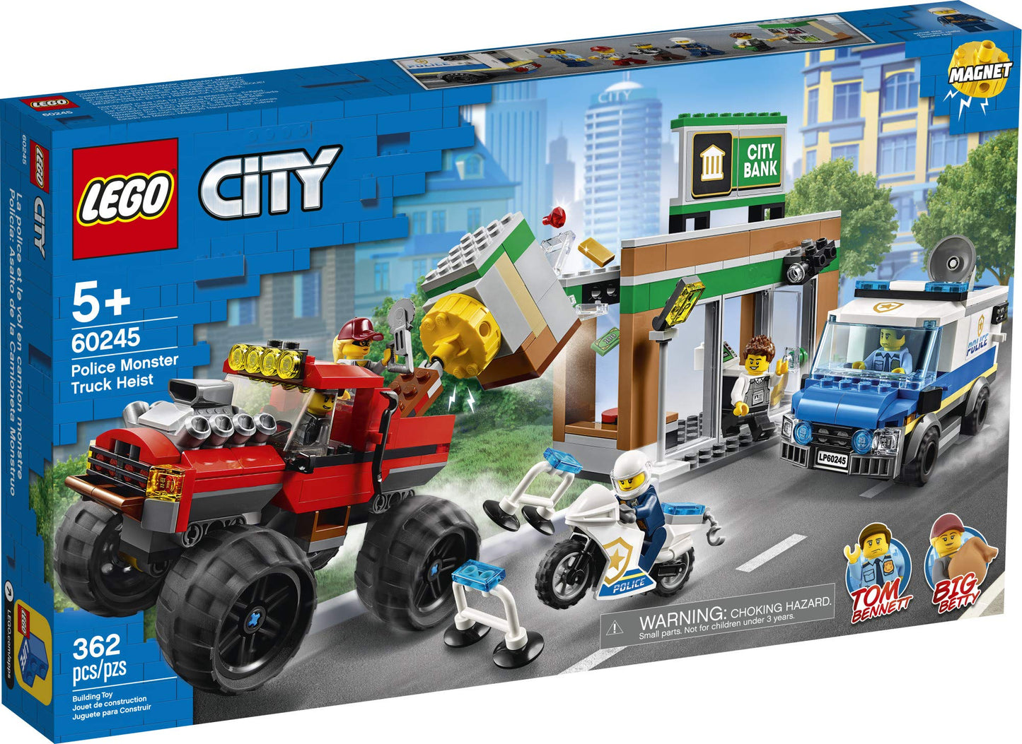 LEGO City Police Monster Truck Heist 60245 Police Toy, Cool Building Set for Kids (362 Pieces)