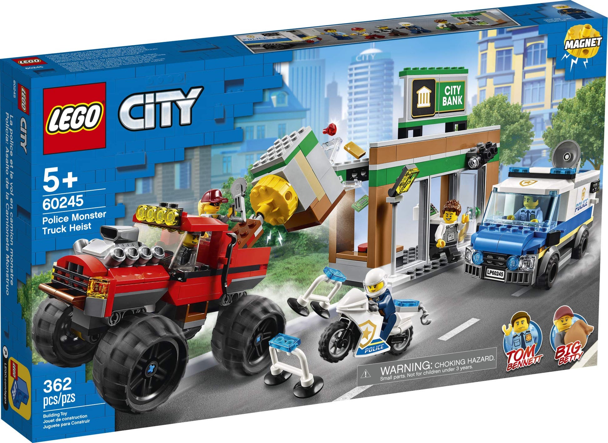 LEGO City Police Monster Truck Heist 60245 Police Toy, Cool Building Set for Kids (362 Pieces)