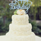 AHAORAY Happy Birthday Cake Topper - Light Blue Glitter Happy Birthday Cake Bunting Decor - Birthday Party Cake Decoration Supplies, for Photo Booth
