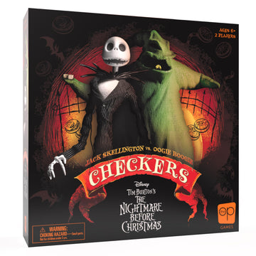 USAOPOLY Disney Tim Burton’s The Nightmare Before Christmas Checkers | Featuring Jack Skellington vs. Oogie Boogie | Officially Licensed Disney Game |
