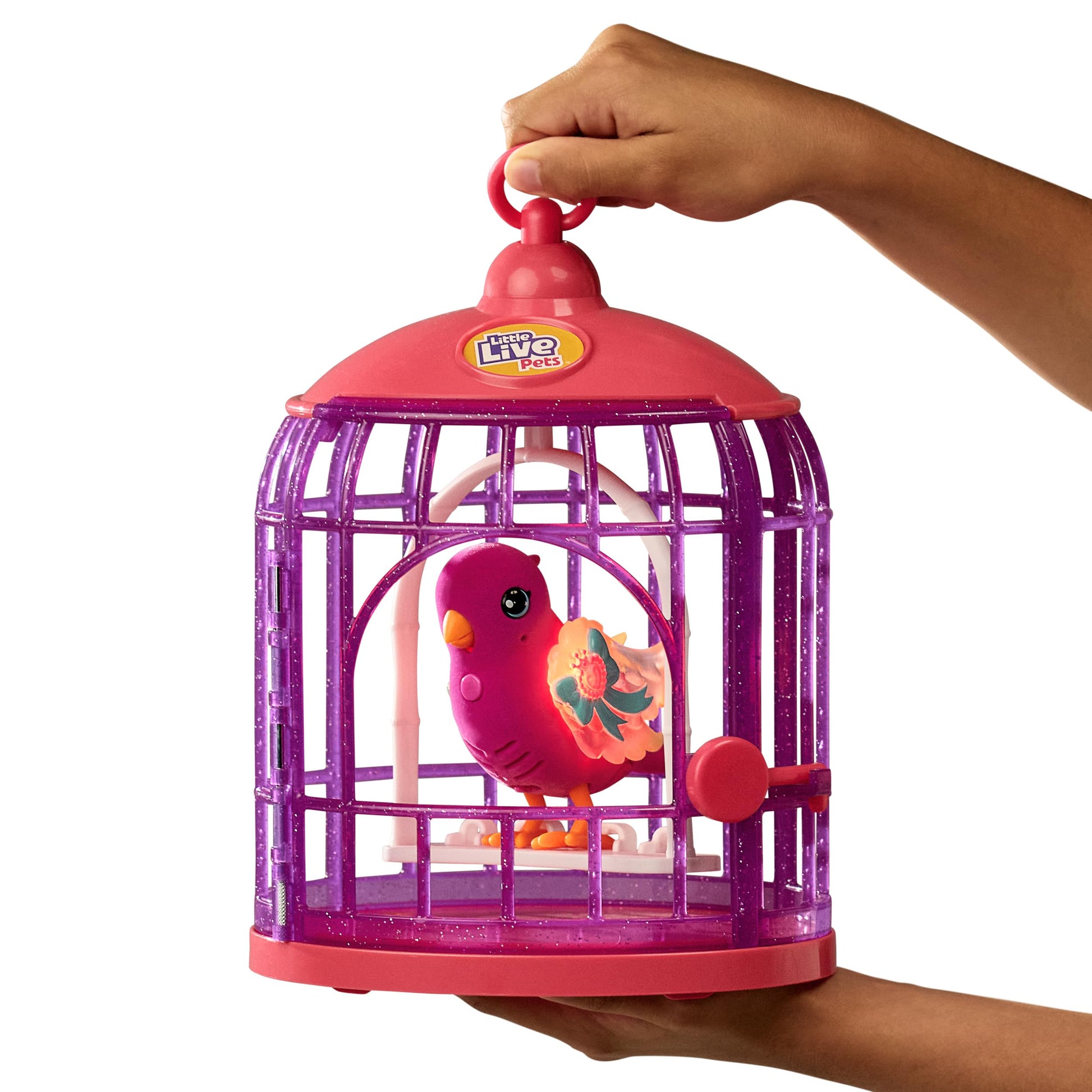 Little Live Pets - Lil' Bird & Bird Cage: Tiara Twinkles, New Light Up Wings with 20 + Sounds, and Reacts to Touch