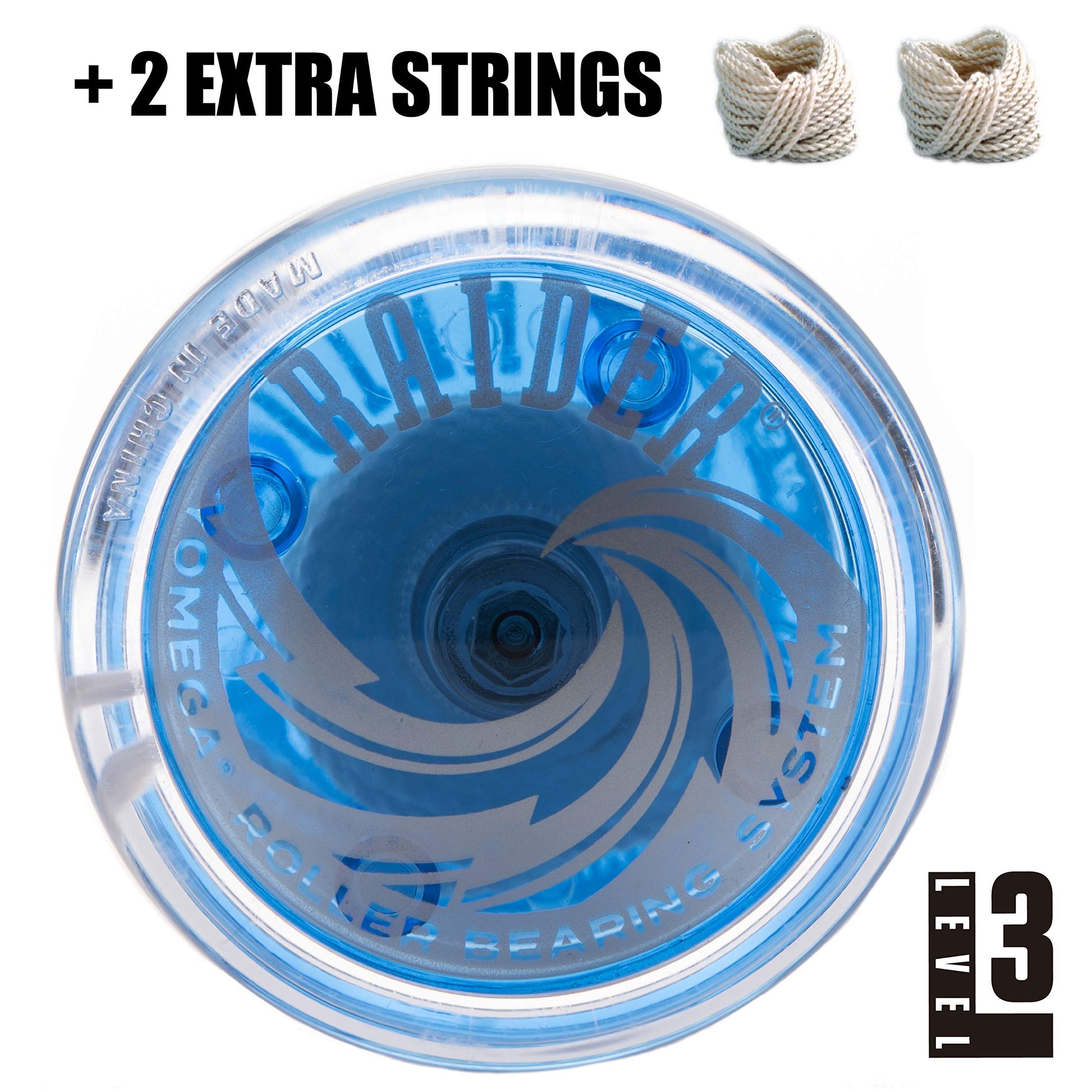 Yomega Raider - Professional Responsive Ball Bearing Yoyo, Great for Kids, Beginners and for Advanced String Yo-Yo Tricks and Looping Play. + Extra 2