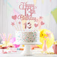 Lecferrarc 13th Birthday Cake Decorations, 13th Birthday Candles Cake Numeral Candles and Glitter Happy 13th Birthday Cake Toppers Set for Birthday