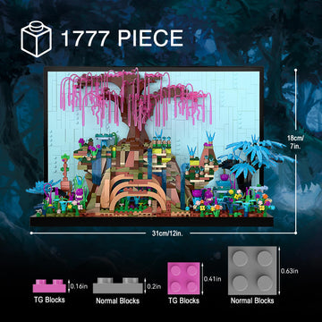 Micro Brick Tree of Life Building Set, Creative Nature World Model, 3D Wall Art Home Office Decoration or Table Display, Collectible Display Set