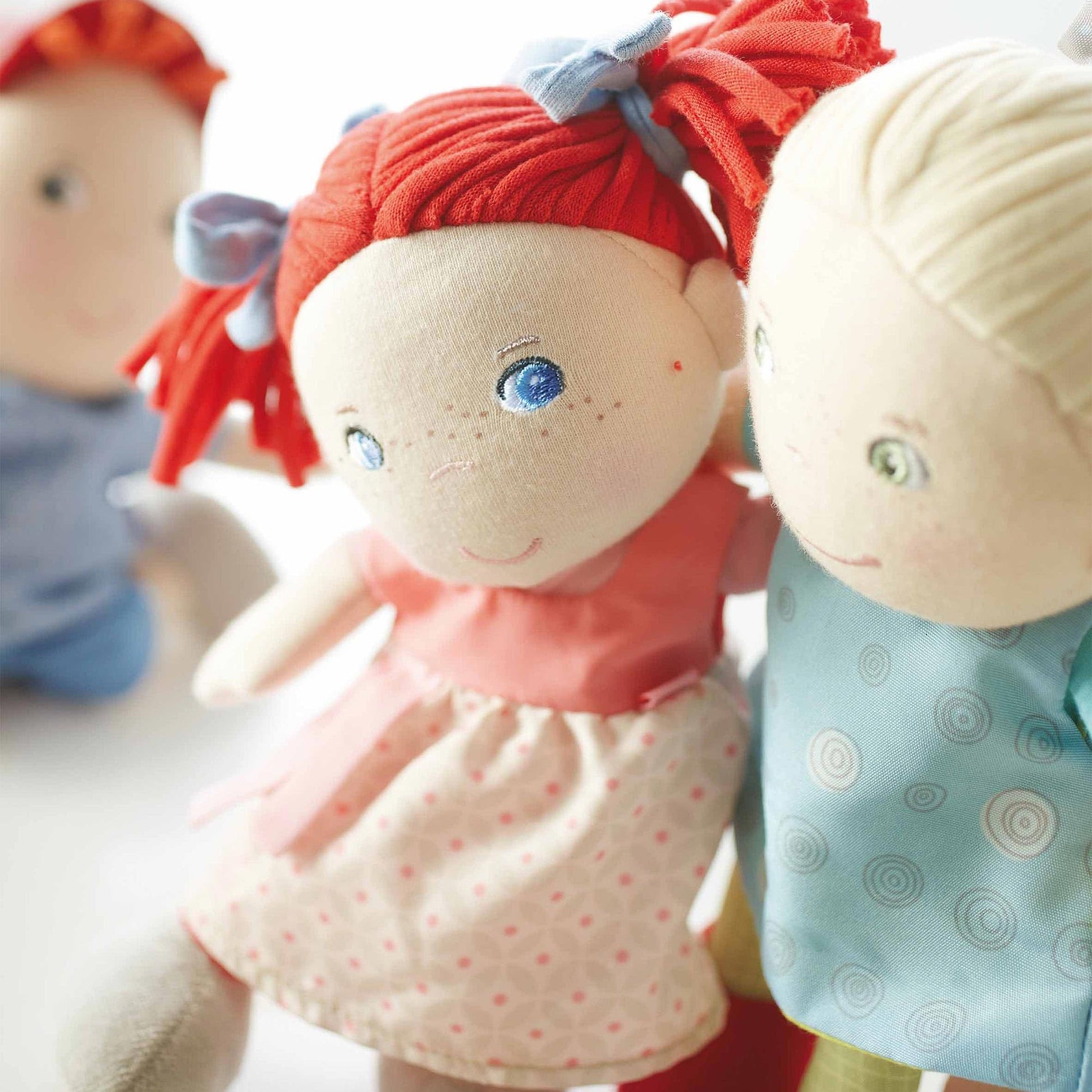 HABA Soft Doll Mirli 8" - First Baby Doll with Red Pigtails for Ages 6 Months and Up.