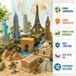 Safari Ltd. Around The World TOOB - 10 Figurines: Leaning Tower of Pisa, Eiffel Tower, Taj Mahal, Statue of Liberty, Giza Pyramids, & More