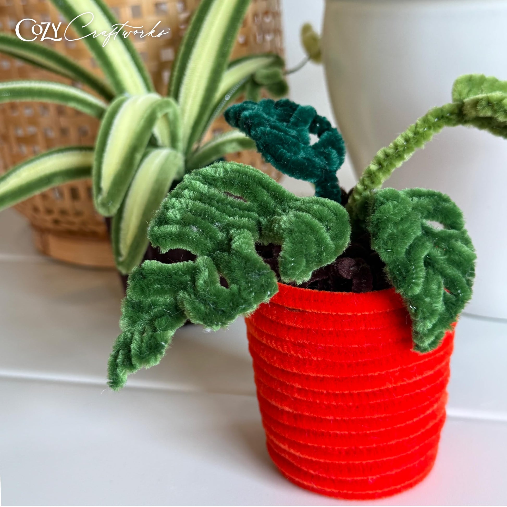 WeVeel Cozy Craftworks Chenille Stem Craft Kit for Adults - CC Small Plants Bundle - Relaxing DIY Arts & Crafts Kit with All Supplies